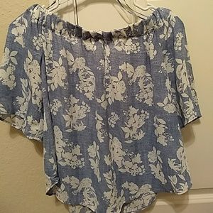 Cornflower Blue Off the Shoulder Top